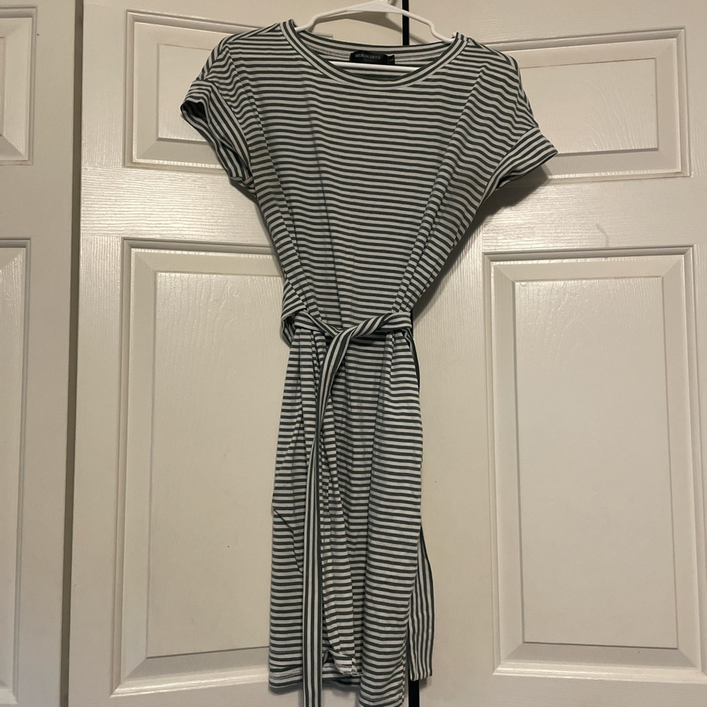 2 dresses for summer! Green and White and blue and white Dress